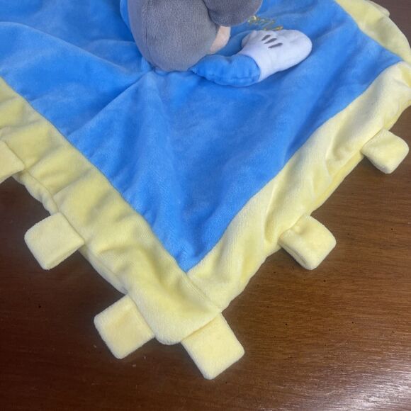 Disney Parks Mickey Mouse Yellow Blue Crinkle Baby Plush Soft Security Blanket - Picture 4 of 12